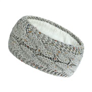 (  Light gray)Autumn and Winter new flower belt  velvet thick warm woolen knitting head belt  lady color