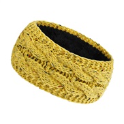 (  yellow)Autumn and Winter new flower belt  velvet thick warm woolen knitting head belt  lady color