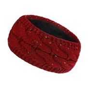 (  Burgundy)Autumn and Winter new flower belt  velvet thick warm woolen knitting head belt  lady color