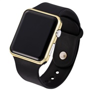 ( gold black)watchled square thin style style electronic watch sport student electronic watch