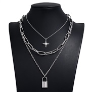 occidental style fashion  Metal concise love three layer chain temperament necklace