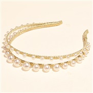 (Pearl  Gold)occidental styleins Pearl eadband Double layer big samll Pearl temperament all-Purpose fashion eadband hand
