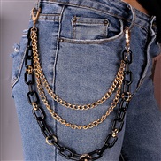 ( black Y)occidental style  Word chain color punk chain  Acrylic Metal multilayer chain chain woman