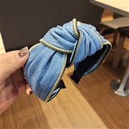 ( blue)Korea fine Cowboy eadband  brief width Cloth zipper eadband  fashion medium woman