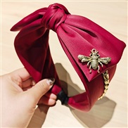 ( Red wine)Korea spring new high-end bow eadband  fashion retro chain  brief eadband lady