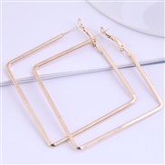 occidental style fashion Metal concise geometry square temperament ear stud buckle circle