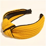 ( yellow)Korean styleins width pure color Headband Stripe black temperament handmade all-Purpose