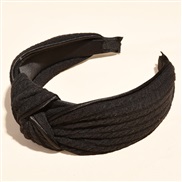 ( black)Korean styleins width pure color eadband Stripe black temperament handmade all-Purpose