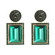 ( green)creative trend earrings occidental style Rhinestone crystal ear stud personality earring