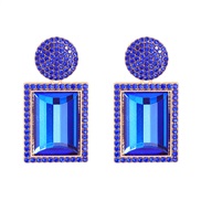 ( blue)creative trend earrings occidental style Rhinestone crystal ear stud personality earring