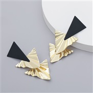 ( Gold) occidental style sector Alloy multilayer earrings woman retro Metal brief temperamentins wind