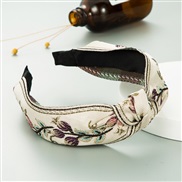 (Rice white )ethnic style retro Cloth Headband woman occidental style temperament brief Headband
