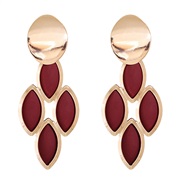 ( red)occidental style fashion Leaf ear stud personality exaggerating earrings