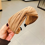 ( khaki)Korea big woolen eadband  same style retro shine  eadband woman