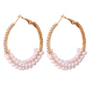 ( big) occidental style fashion temperament Earring sweet lovely heart-shaped Pearl ear stud Alloy Pearl earrings