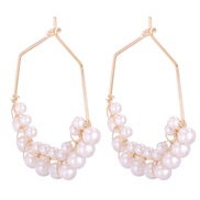 occidental style fashion temperament arring sweet lovely heart-shaped Pearl ear stud Alloy Pearl earrings