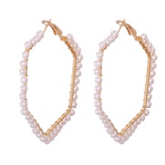 occidental style fashion temperament arring sweet lovely heart-shaped Pearl ear stud Alloy Pearl earrings