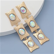 (AB color)fashion colorful diamond series multilayer square Alloy diamond Acrylic long style earring earrings woman occi