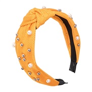 ( yellow)occidental style Pearl Headband width Headband big samll fashion all-Purpose head