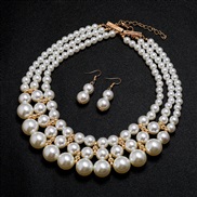 (Pearl )  occidental style Pearl necklace  retro multilayer Pearl necklace set sweater chain woman