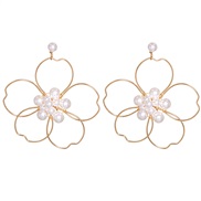 occidental style retro fashion earrings ins wind Alloy imitate Pearl cirque Earring