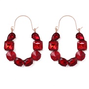 ( red)fashion exaggerating personality creative diamond same style earrings occidental style retro earrings