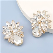 ( white)fashion colorful diamond series Alloy diamond glass diamond flowers earring occidental style earrings womanins