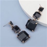 ( black)fashion colorful diamond series Alloy diamond multilayer square glass diamond earring occidental style earrings 
