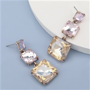 (gold )fashion colorful diamond series Alloy diamond multilayer square glass diamond earring occidental style earrings w