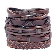 occidental style retro weave leather briefDIY set Cowhide bracelet