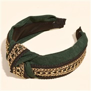 (Dark green)occidental style chain eadband lace velvet retro fashion width eadband head