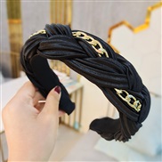 ( black) chain handmade weave eadband  occidental style twisted eadband  retro width head woman