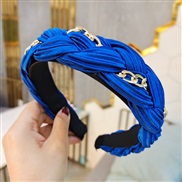 ( sapphire blue ) chain handmade weave eadband  occidental style twisted eadband  retro width head woman