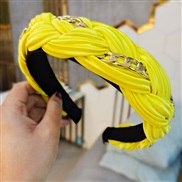 ( yellow) chain handmade weave eadband  occidental style twisted eadband  retro width head woman