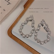 ( Silver needle  Silver)silver fully-jewelled drop earrings occidental style exaggerating temperament fashion earring br