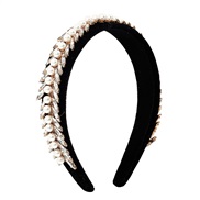 ( white)F occidental style Headband fashion Double row Rhinestone Headband Pearl high-end geometry