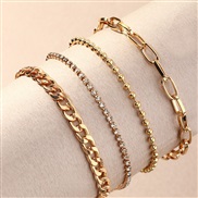 (FZ jinse)occidental style  personality creative Metal chain foot brief all-Purpose snake chain Anklet