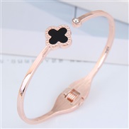 occidental style fashion  Metal concise sweet four clover opening personality woman bangle