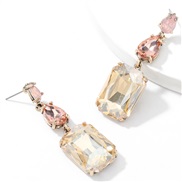 ( Gold)fashion colorful diamond series Alloy diamond multilayer geometry glass diamond super earrings woman occidental s
