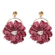 Korea big fashion personality creative imitate flower earrings brief trend high textured multicolor all-Purpose ea