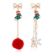s silver occidental style christmas earrings enamel christmas tree series earrings snowflake pendant ear stud