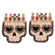 occidental style crown skull earrings Acrylic skull pendant earrings