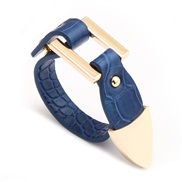 ( blue) lady bracelet PU leather leather pattern lady generous all-Purpose leather bracelet