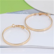 40*4mm  Korean style fashion Metal concise surface personality buckle ear stud circle