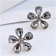 Korean style fashion  concise luxurious gem flowers personality temperament ear stud