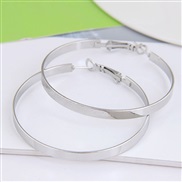 50*4mm  Korean style fashion Metal concise surface personality buckle ear stud circle