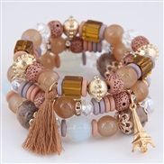 occidental style trend  concise all-Purpose Metal tower tassel candy multilayer fashion temperament bracelet