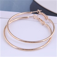 50mm occidental style fashion Metal concise surface temperament buckle ear stud circle