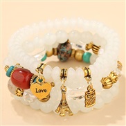 occidental style trend  concise all-Purpose Metal more pendant pendant  candy multilayer fashion temperament bracelet
