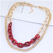 occidental style fashion  Metal concise all-Purpose Double layer chain temperament necklace